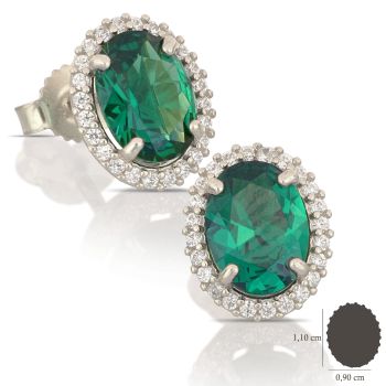 Orecchini con pietra verde
