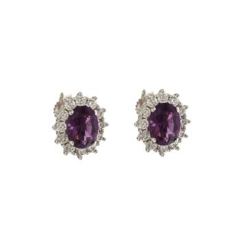 Orecchini con pietra viola