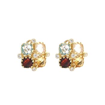 Cambered gem earring