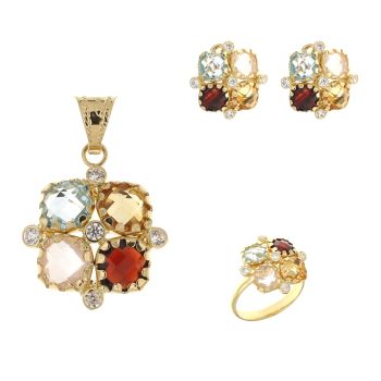 Pendant, earrings and ring set