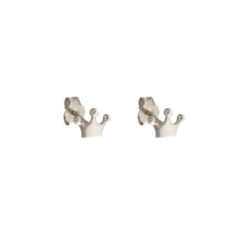 Orecchini A Perno Con Chiave Di Violino In Argento 925 E Zirconi Bianchi - 9x5mm, Rodiati - Donna, Leggeri 0,6g