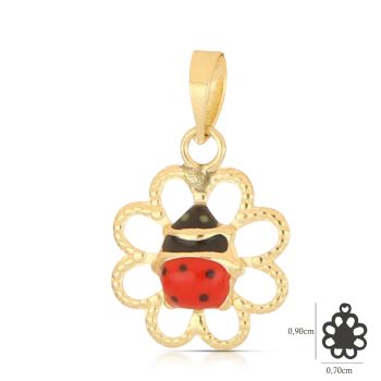 Pendente coccinella su fiore