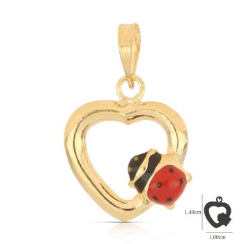 Pendente coccinella su cuore