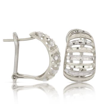 Orecchini a lastra traforati bianchi