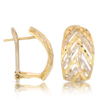 Orecchini a lastra traforati bicolore