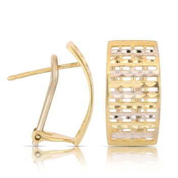 Orecchini a lastra traforati bicolore