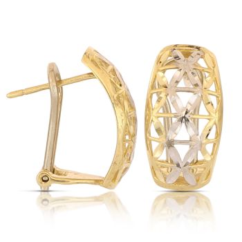 Orecchini a lastra traforati bicolore