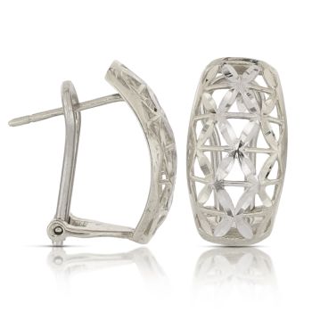 Orecchini a lastra traforati bianchi