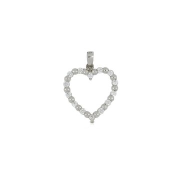 Pendente cuore con zirconi