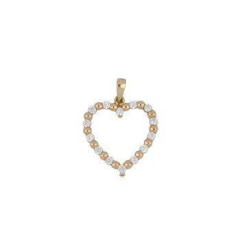 Pendente cuore con zirconi