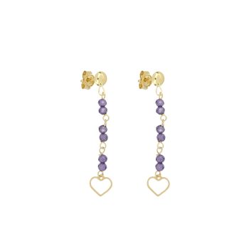 Violet bead earrings