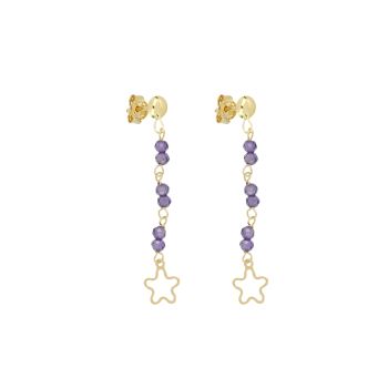 Violet bead earrings
