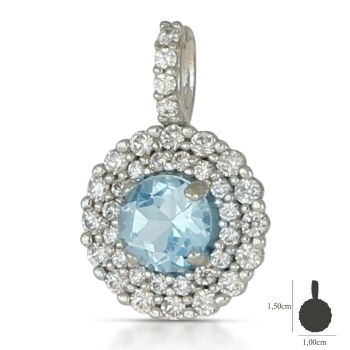 Pendente solitario azzurro