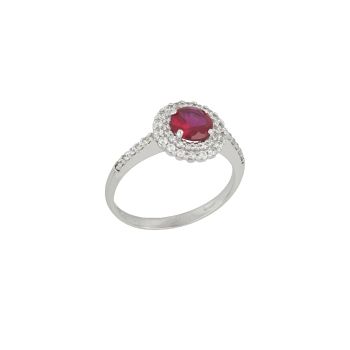 Anello con pietra rossa