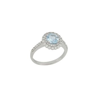 Anello con pietra azzurra