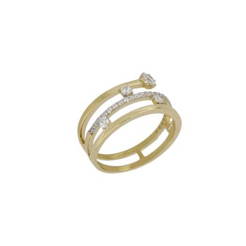 Anello con pietra bianca