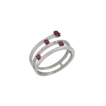 Anello con pietra rossa