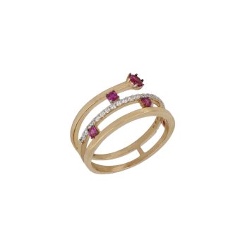 Anello con pietra rossa