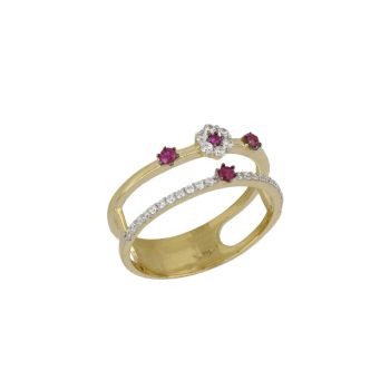 Anello con pietre rosse