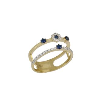 Anello con pietre blue