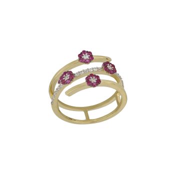 Anello con zirconi rossi