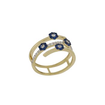 Anello con zirconi blue