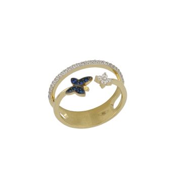 Anello con zirconi blue