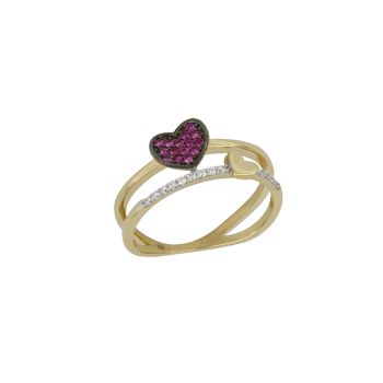 Anello con zirconi rossi