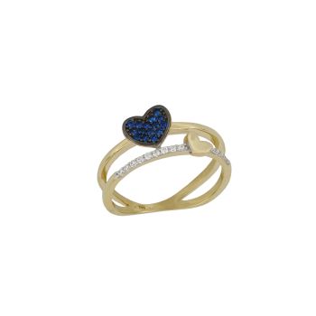 Anello con zirconi blue