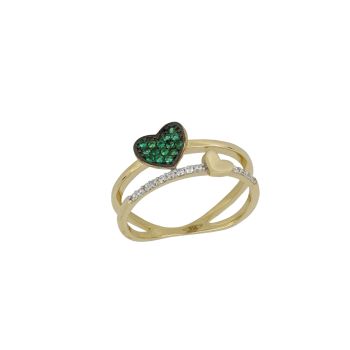 Anello con zirconi verdi