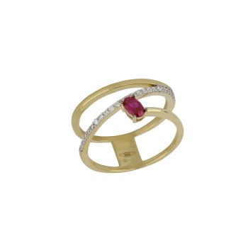 Anello con pietra rossa