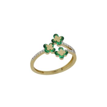 Anello con pietre verdi