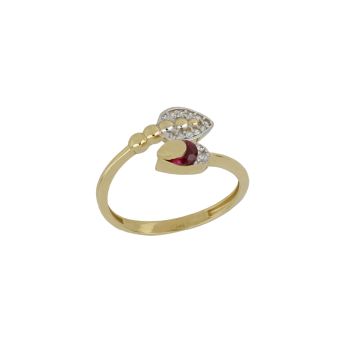 Anello con pietra rossa