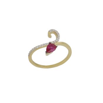 Anello con pietra rossa