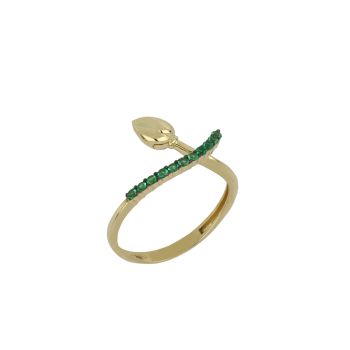 Anello con zirconi verdi