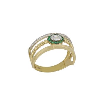 Anello con zirconi verdi
