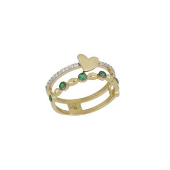 Anello con pietre verdi