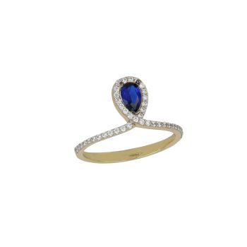 Anello con pietra blue
