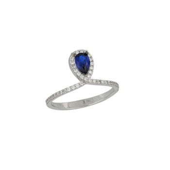Anello con pietra blue