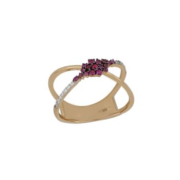 Anello con zirconi rossi