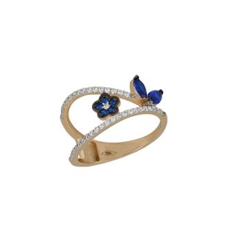 Anello con pietre blue