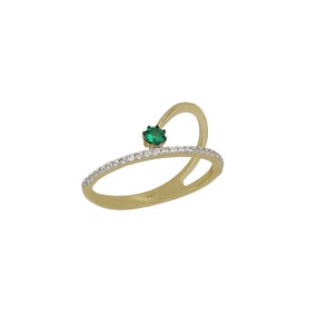Anello con pietra verde