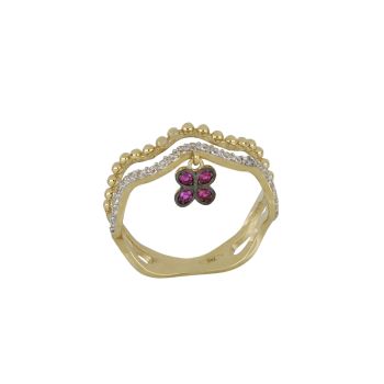 Anello con pietre rosse