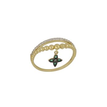 Anello con pietre verdi
