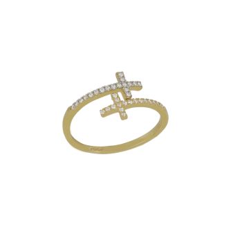 Anello con zirconi bianchi