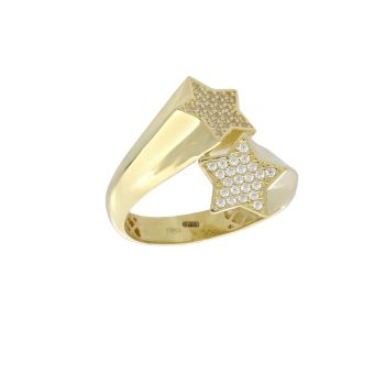 Anello con stelle zirconato