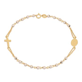 Bracciale rosario sfaccettato bicolore