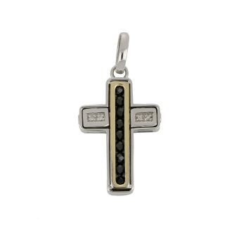Cross with black spinel and brilliants