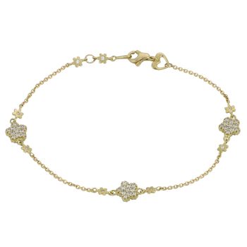 Rolo' chain flower bracelet