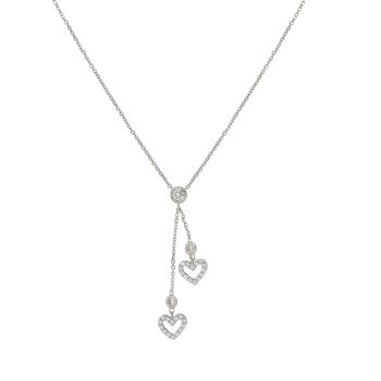 Drop heart zircon necklace